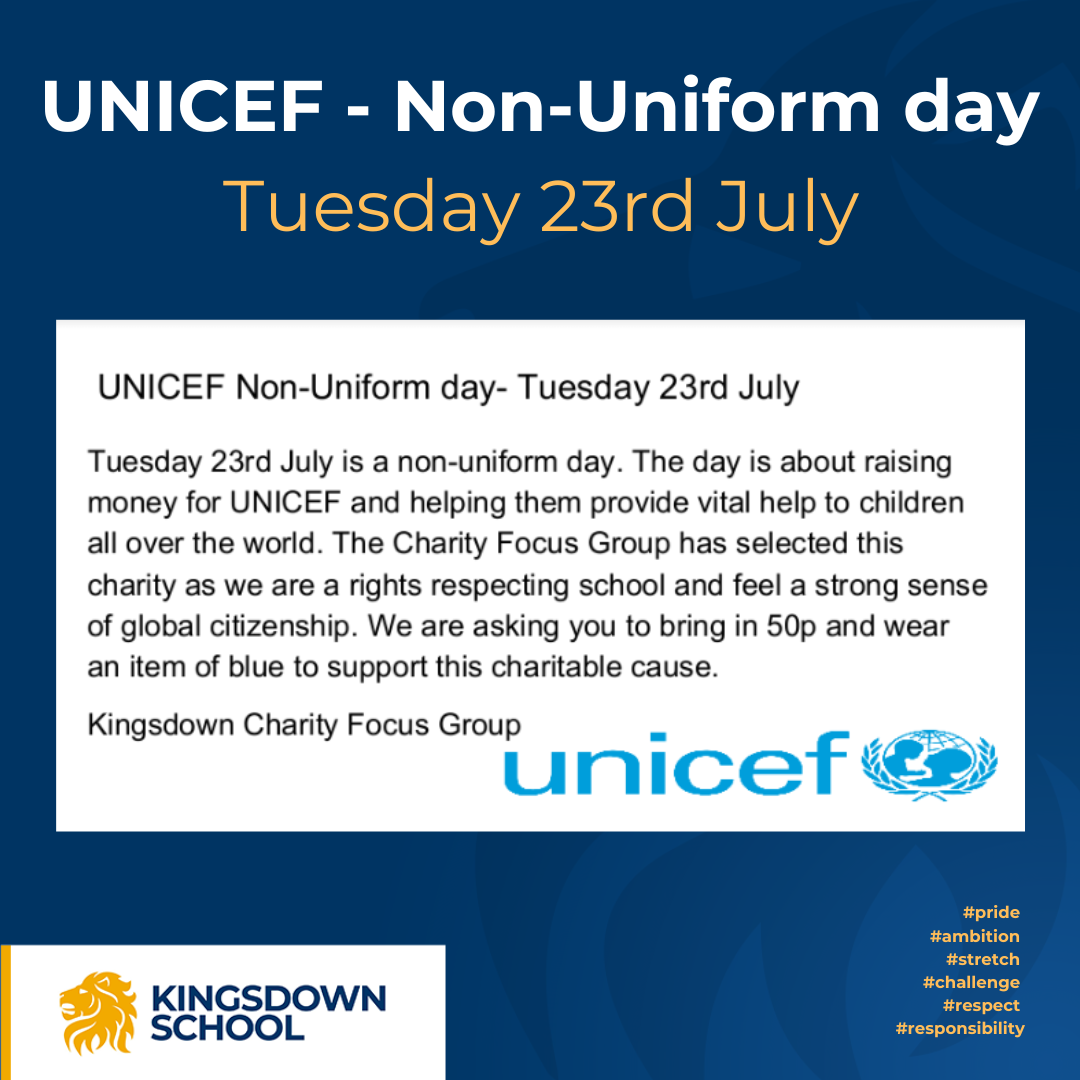 UNICEF Non-Uniform day | Tuesday 23rd July 